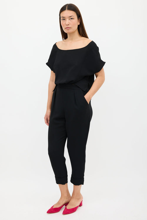 Rachel Comey Black Button 
Cutout Back Jumpsuit