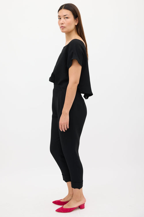 Rachel Comey Black Button 
Cutout Back Jumpsuit