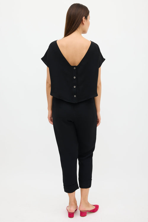 Rachel Comey Black Button 
Cutout Back Jumpsuit