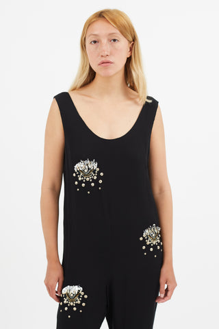 Rachel Comey Black Sequin Embellished Jumpsuit