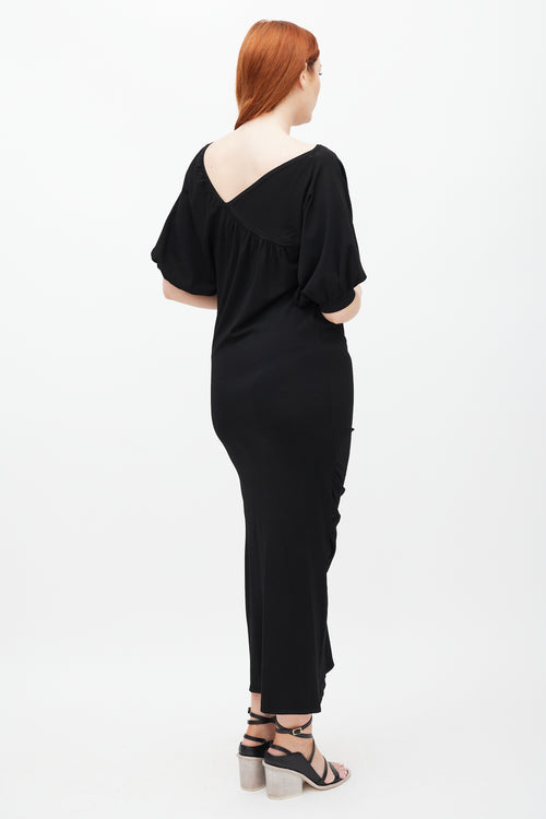 Rachel Comey Black Knit Asymmetrical V-Neck Dress