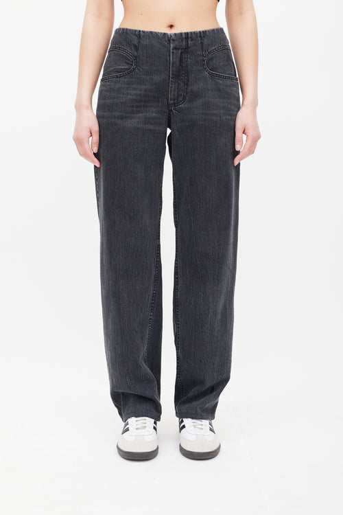 Rachel Comey Washed Black Low Rise Straight Leg Jeans