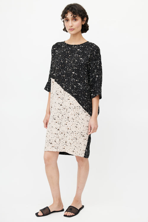 Rachel Comey Black 
White Speckled Print Dress