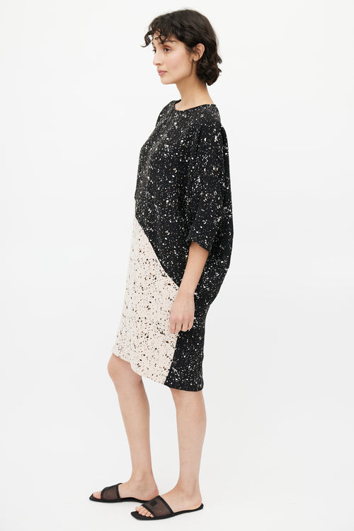 Rachel Comey Black 
White Speckled Print Dress