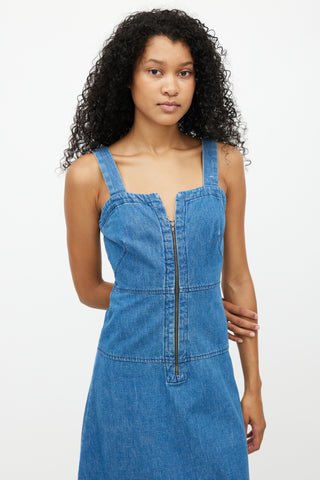 Rachel Comey Blue Denim Zip Dress