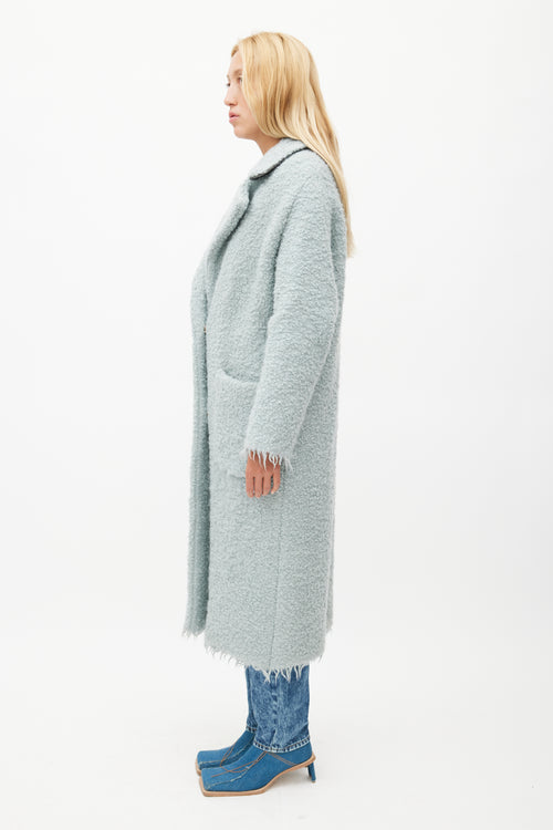 Rachel Comey Blue Wool Boucle Coat