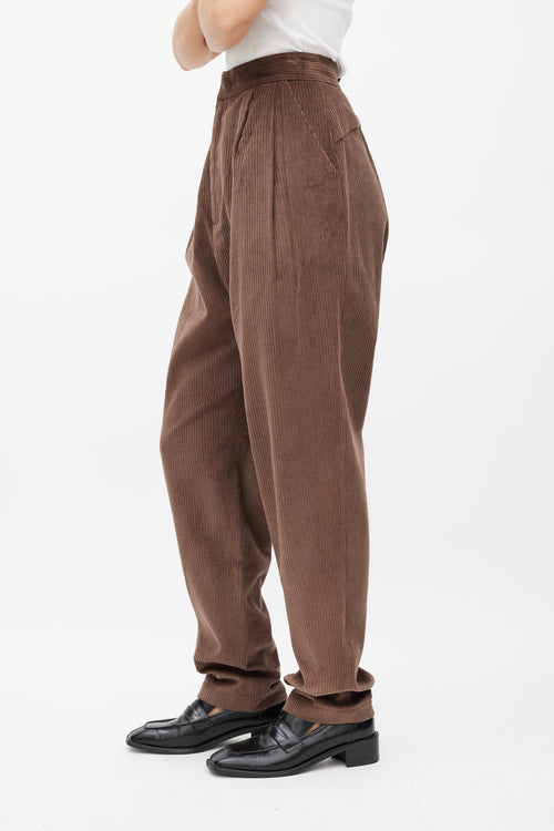 Rachel Comey Brown Corduroy Wale Straight Leg Trouser