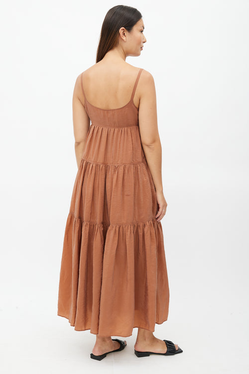 Rachel Comey Brown Tiered Maxi Dress