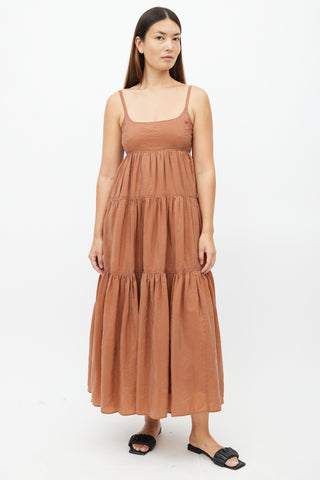 Rachel Comey Brown Tiered Maxi Dress