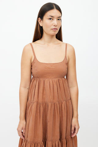 Rachel Comey Brown Tiered Maxi Dress