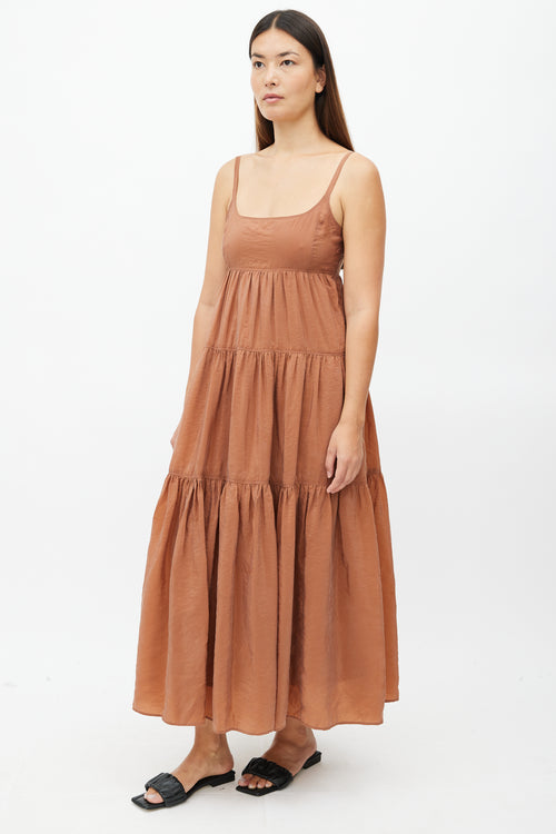 Rachel Comey Brown Tiered Maxi Dress