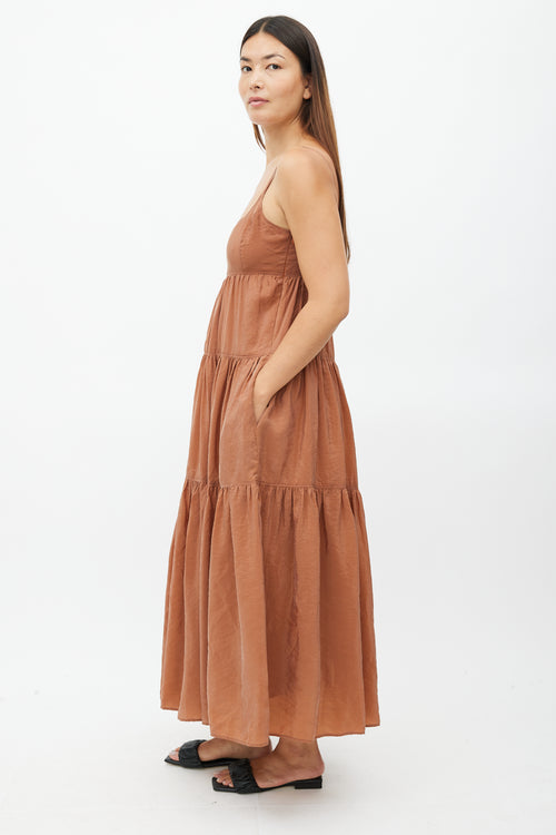 Rachel Comey Brown Tiered Maxi Dress