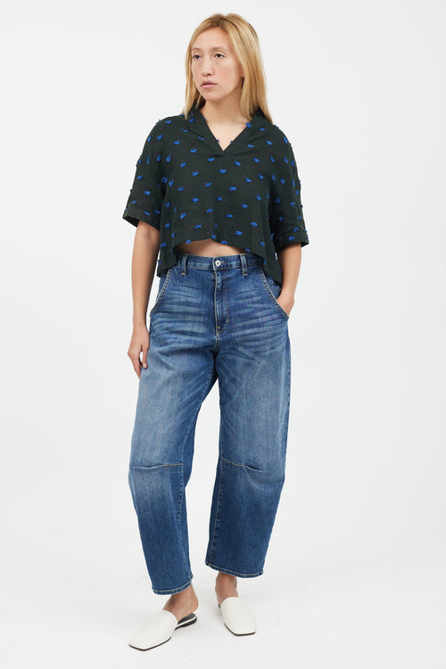 Rachel Comey Green 
Blue Thread T-Shirt