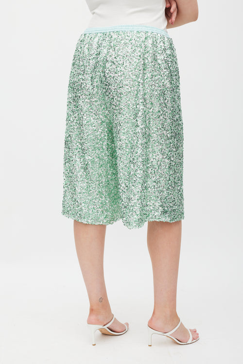 Rachel Comey Green Sequin Wide Leg Short