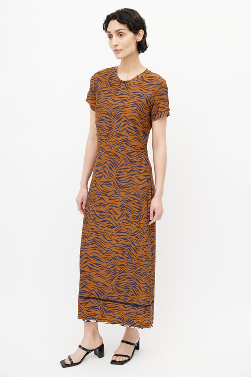 Rachel Comey Orange 
Blue Print Dress