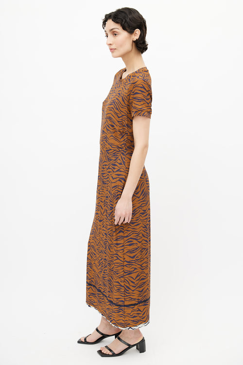 Rachel Comey Orange 
Blue Print Dress