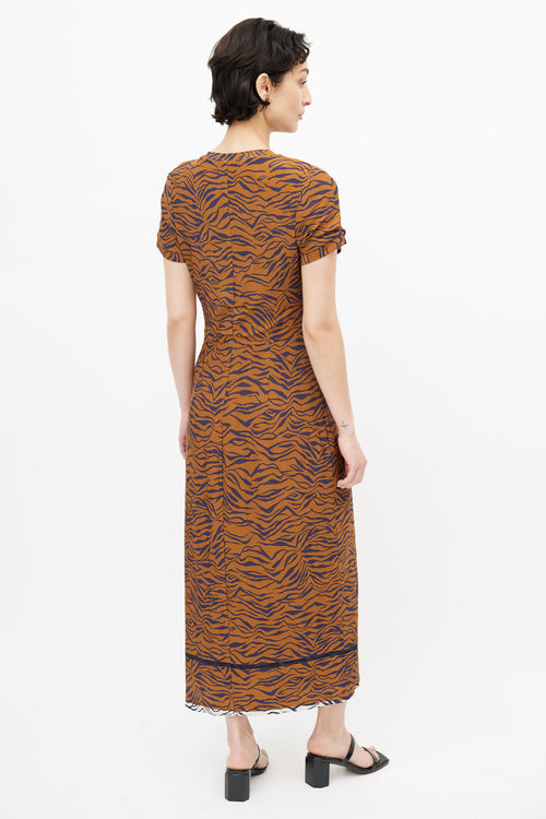 Rachel Comey Orange 
Blue Print Dress