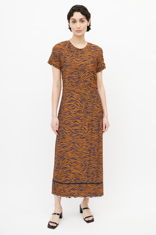 Rachel Comey Orange 
Blue Print Dress