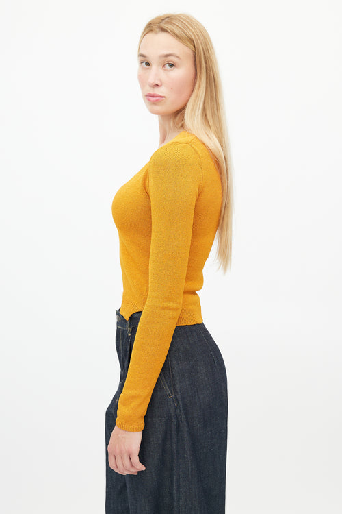 Rachel Comey Orange V-Neck Knit Sweater