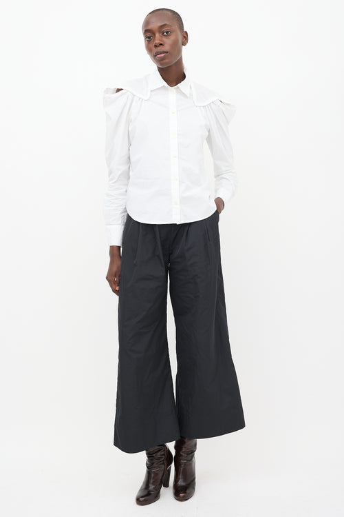 Rachel Comey White Shoulder Cutout Crescent Shirt