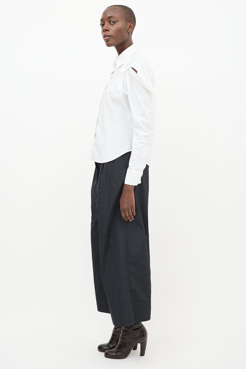 Rachel Comey White Shoulder Cutout Crescent Shirt