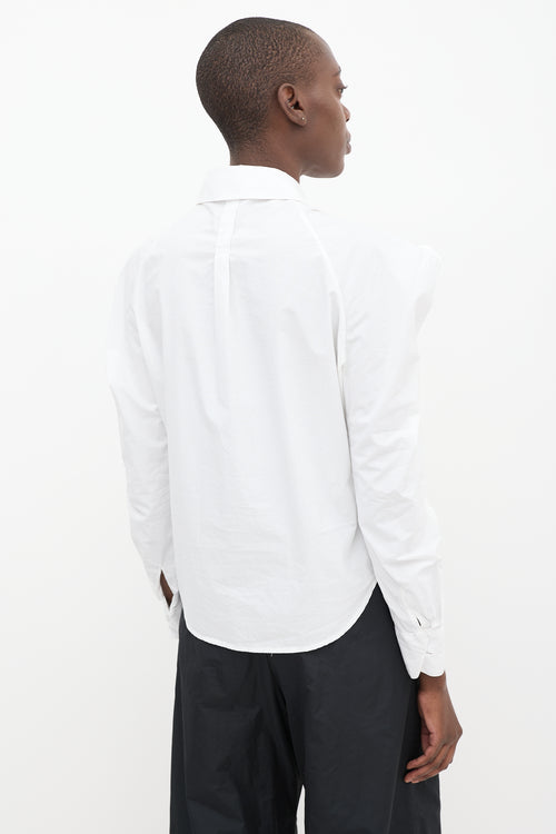 Rachel Comey White Shoulder Cutout Crescent Shirt