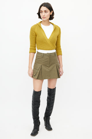 Rachel Comey Yellow Knit Wrap Cropped Cardigan