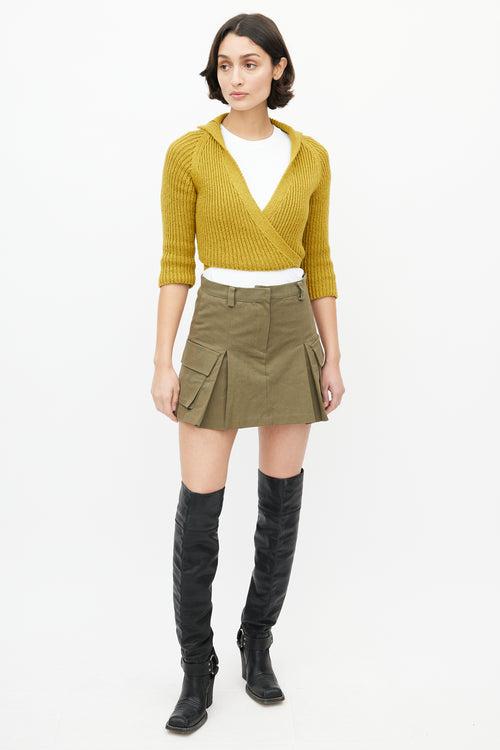 Rachel Comey Yellow Knit Wrap Cropped Cardigan