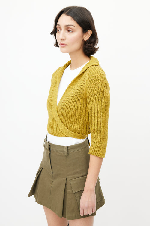 Rachel Comey Yellow Knit Wrap Cropped Cardigan