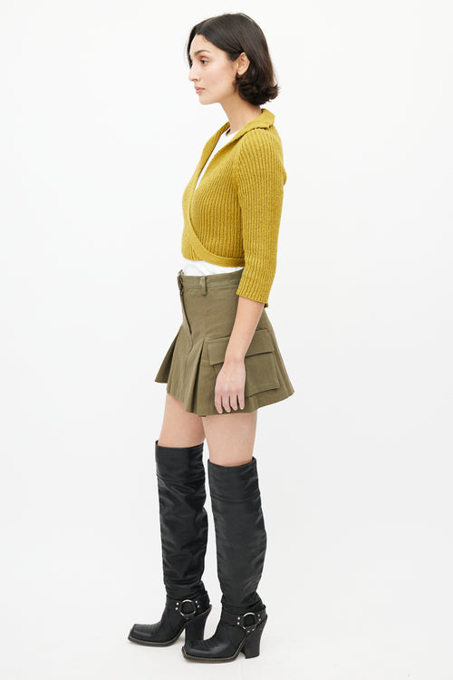 Rachel Comey Yellow Knit Wrap Cropped Cardigan