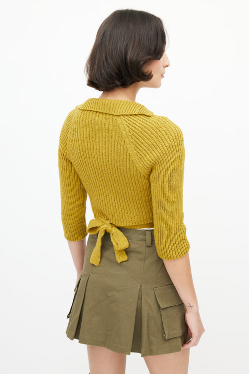 Rachel Comey Yellow Knit Wrap Cropped Cardigan