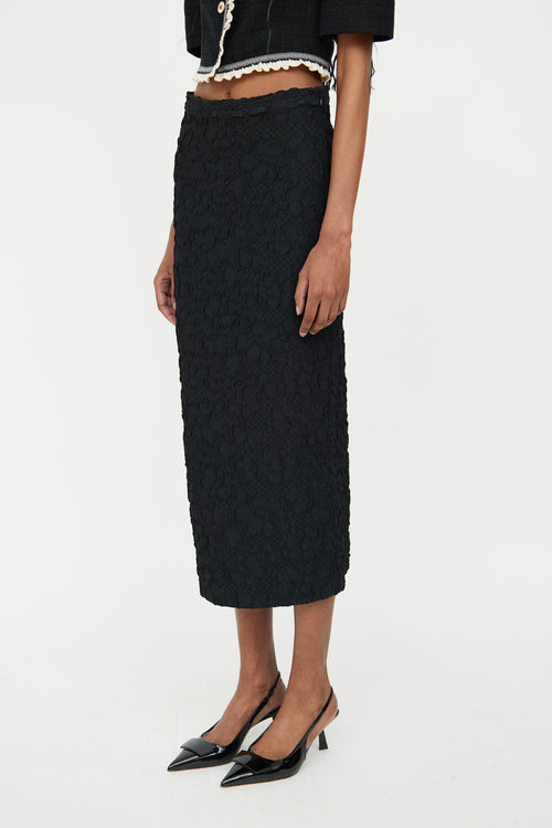 Rachel Comey Black Flower Mid Rise Dara Skirt