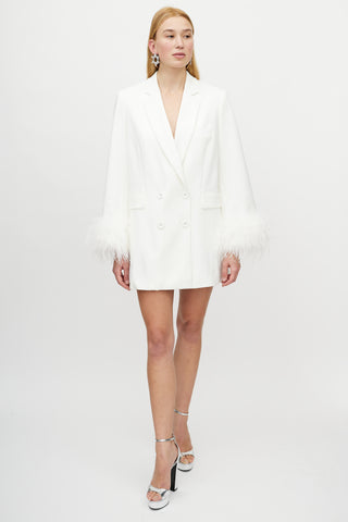 Rachel Gilbert White Oversized Blazer Dress