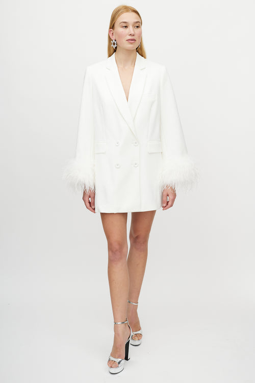 Rachel Gilbert White Oversized Blazer Dress