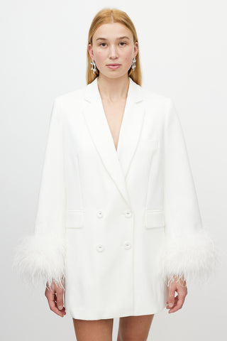 Rachel Gilbert White Oversized Blazer Dress