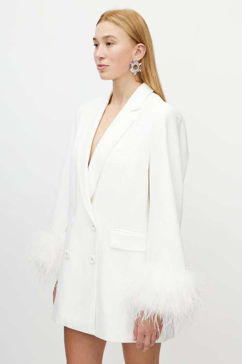 Rachel Gilbert White Oversized Blazer Dress