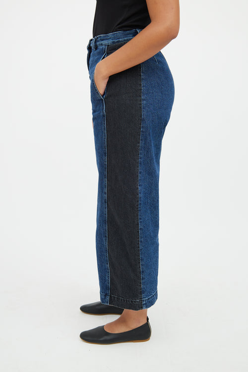 Blue 
Black Panel Wide Jean