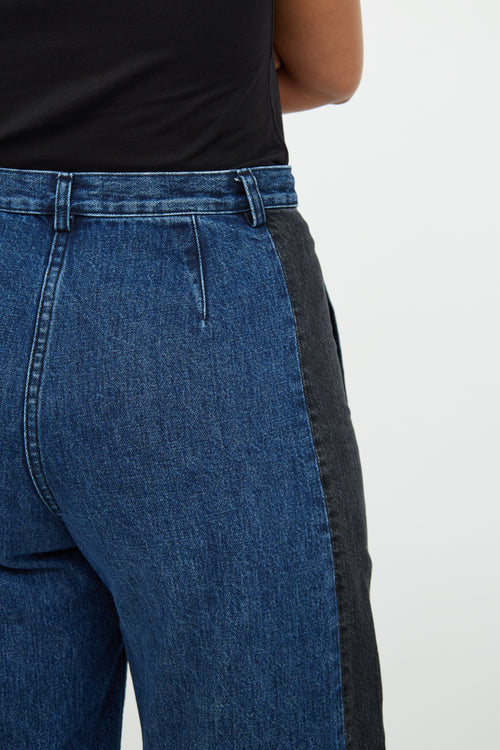 Blue 
Black Panel Wide Jean