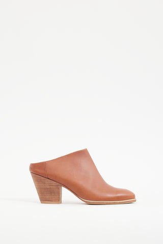 Rachel Comey Brown Leather 
Wood Mule