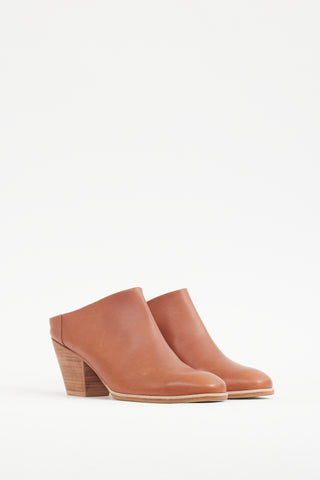 Rachel Comey Brown Leather 
Wood Mule