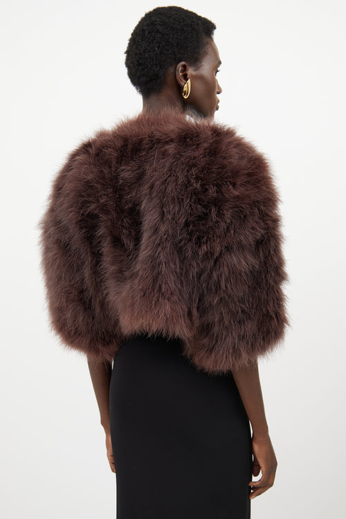 VSP Archive Brown Feather Cropped Jacket