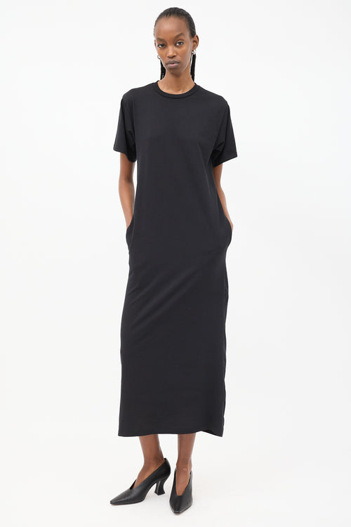 Raey Black Cotton Maxi T-Shirt Dress