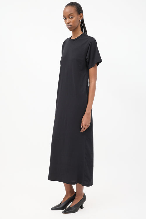 Raey Black Cotton Maxi T-Shirt Dress