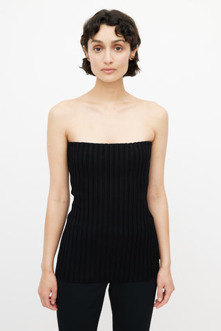 Raey Black Ribbed Tube Top