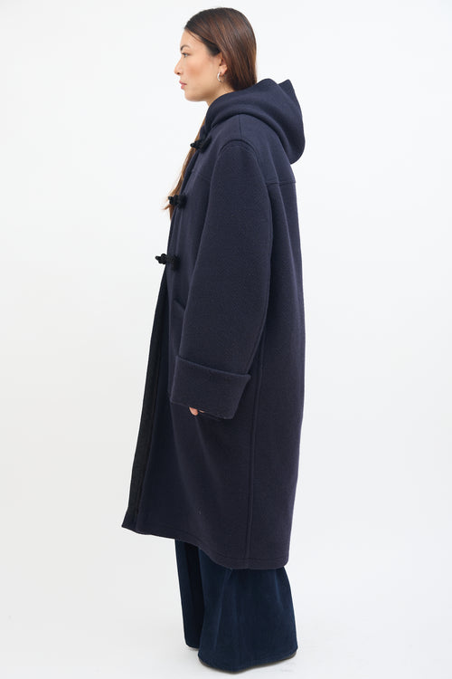 Raey Navy Wool Cuffed Duffle Coat