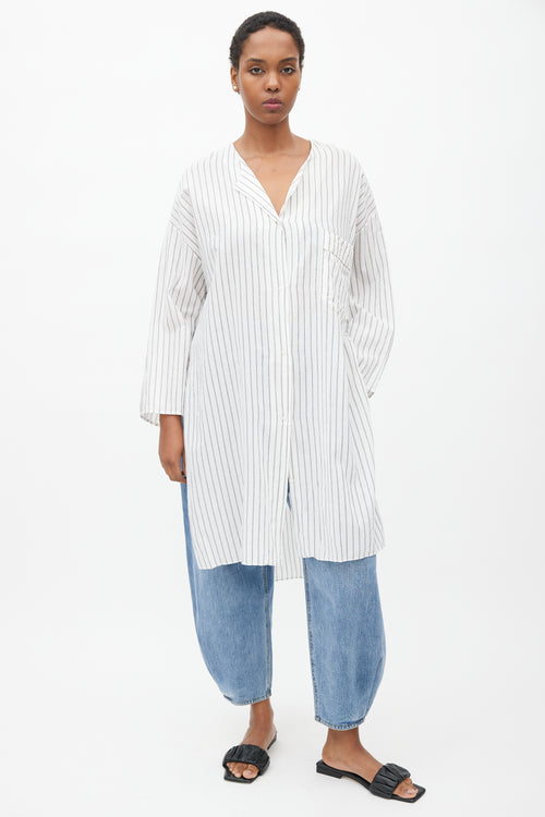 Raey White 
Black Striped Tunic