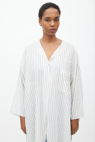 Raey White 
Black Striped Tunic