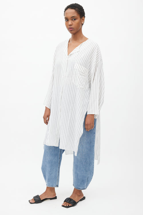 Raey White 
Black Striped Tunic