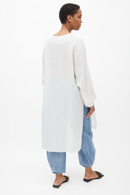 Raey White 
Black Striped Tunic