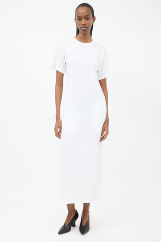 Raey White Cotton Maxi T-Shirt Dress